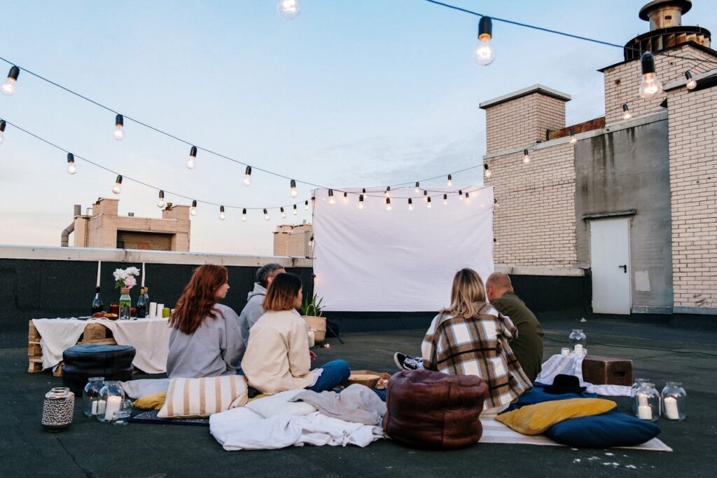 a group of friends are organising movies watching