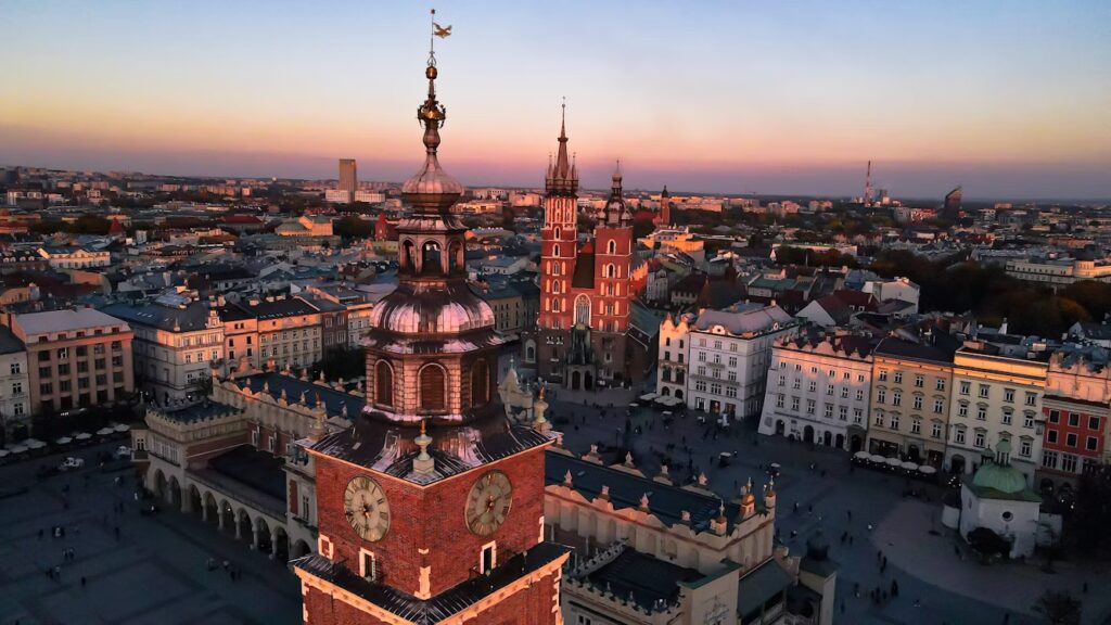 widok na Kraków z góry