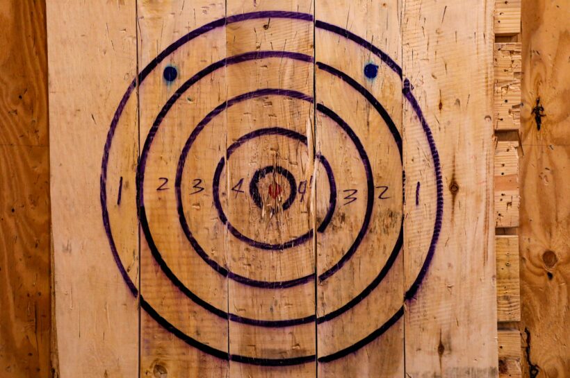 a large wooden wheel